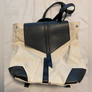 Small canvas backpack ‘purse’ with vinyl details